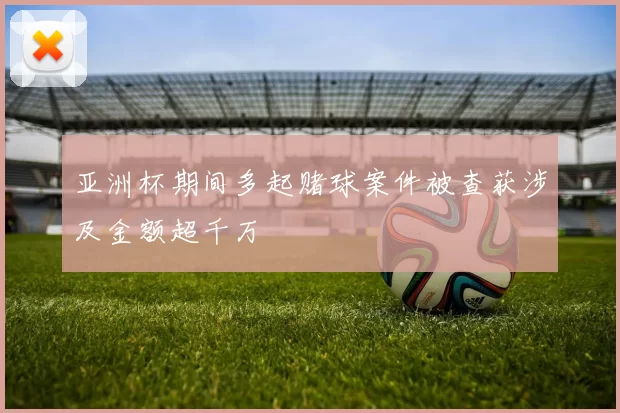 亚洲杯期间多起赌球案件被查获涉及金额超千万